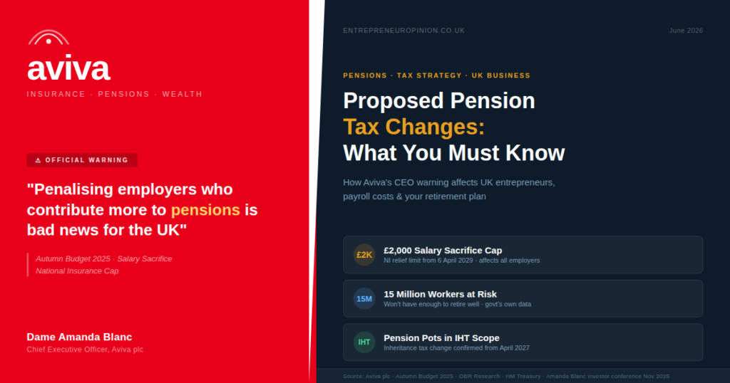 Aviva's Chief Executive Warns Against Proposed Pension Tax Changes